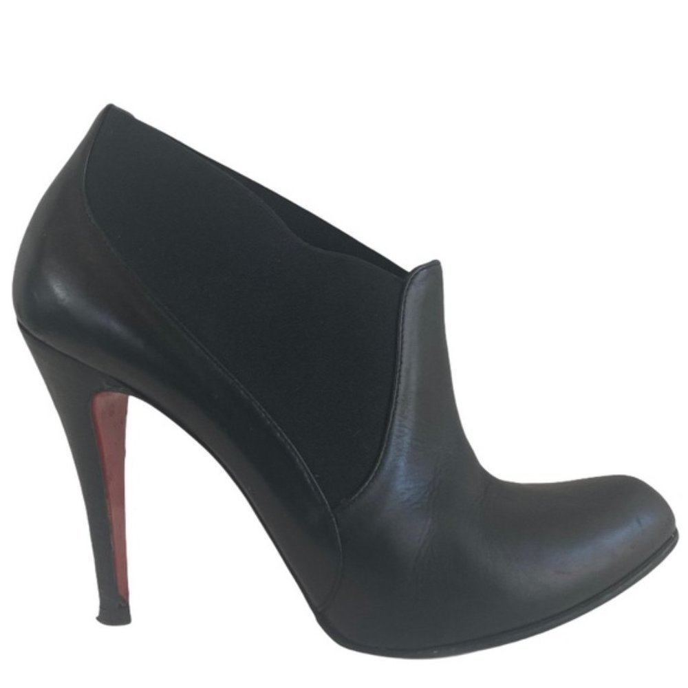 Christian Louboutin Lastic Black Leather Booties